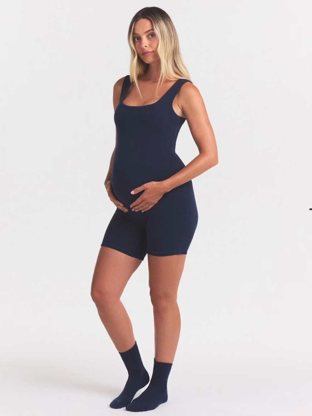 New With Tags SKIMS Navy Cotton Jersey Maternity Onesie